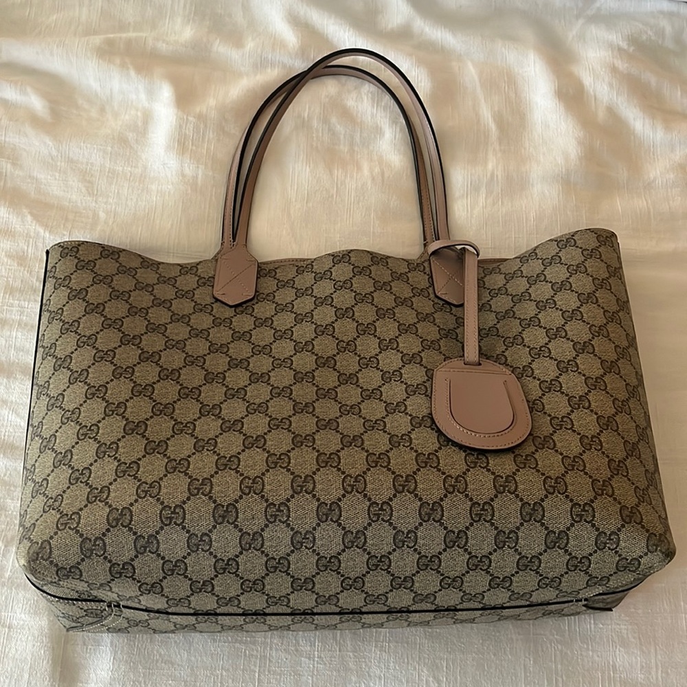 RARE Gucci Reversible Tote In Blush Pink/Mauve
